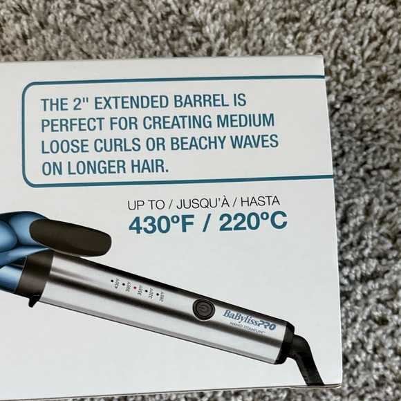 1 1/4” BaBylissPro Nano Titanium Extended Barrel Curling Iron - Picture 4 of 6